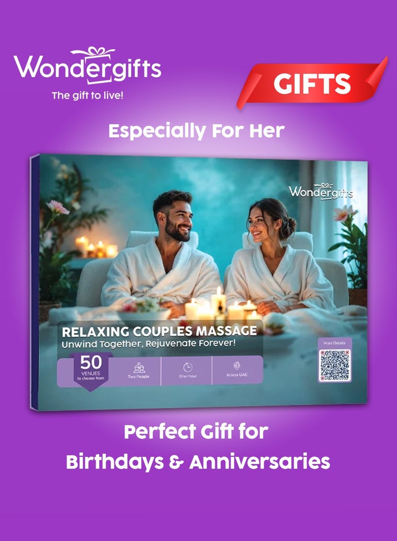 Wondergifts Couples Spa Day Gift Box | 60-Minute Massage at 50+ Luxury Spas | Birthday Gift for Her | Anniversary Gift For Women - Image 1